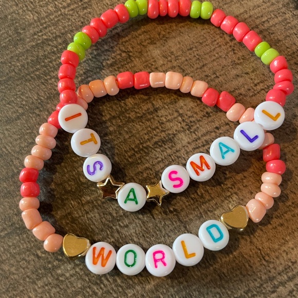 Its A Small World Disney inspired custom handmade bracelet stack set - Picture 2 of 5